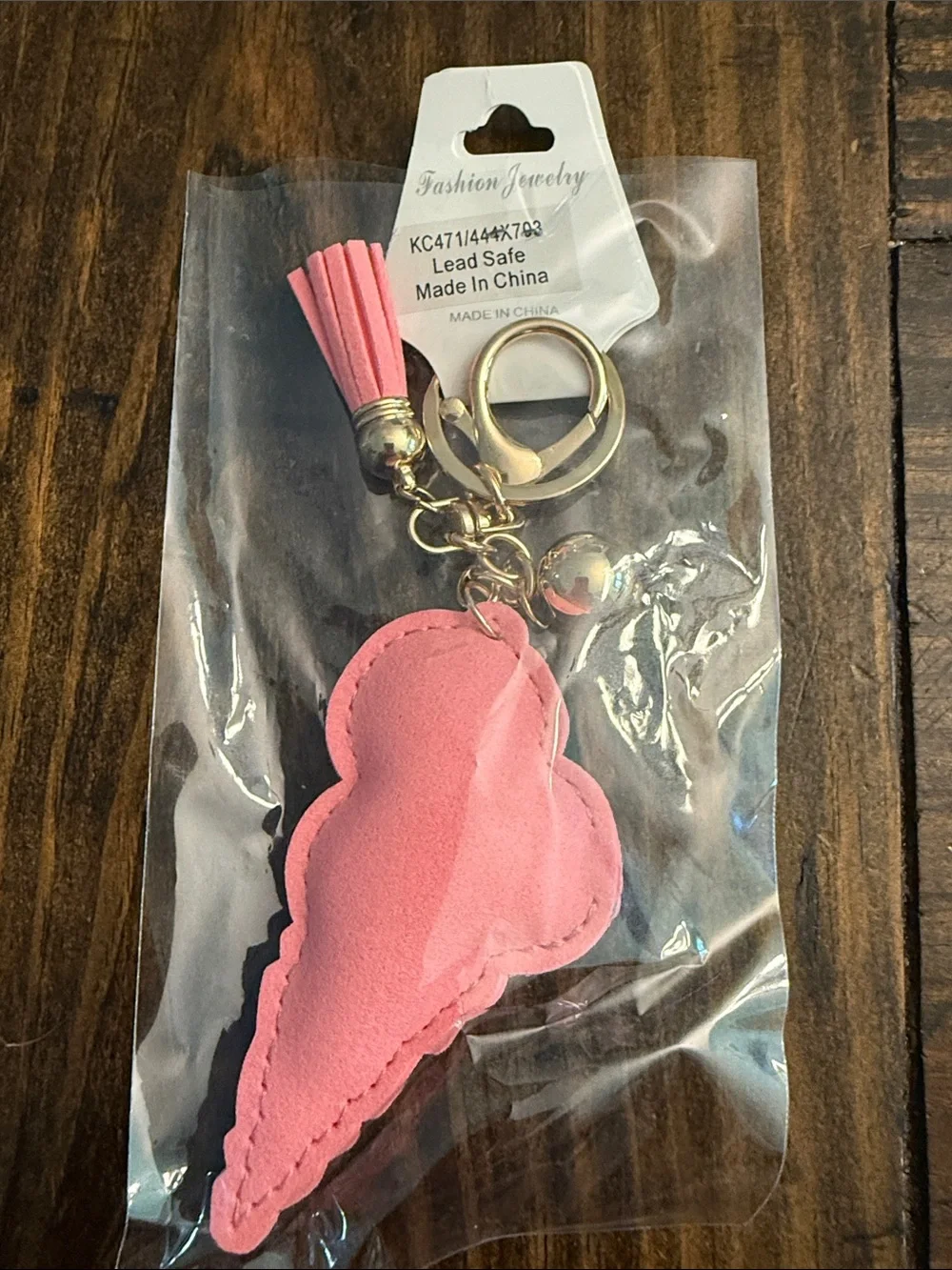 Fashion Jewelry Adorable Pink Multicolor Rhinestone Ice Cream Keychain Charm